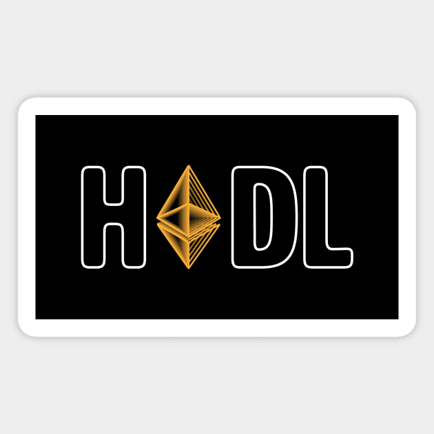 Hodl Ethereum gold modern typography art gift Magnet by star trek fanart and more